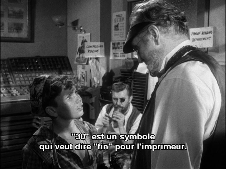 Le + beau clin d'oeil se situe d'ailleurs dans le mystérieux titre VO du dernier épisode : "30".Fuller en donne la signification dans son chef d'oeuvre PARK ROW, sur les débuts du journalisme US, où il remplaçait le rituel THE END par un vibrant THIRTYSimon sait d'où il vient.