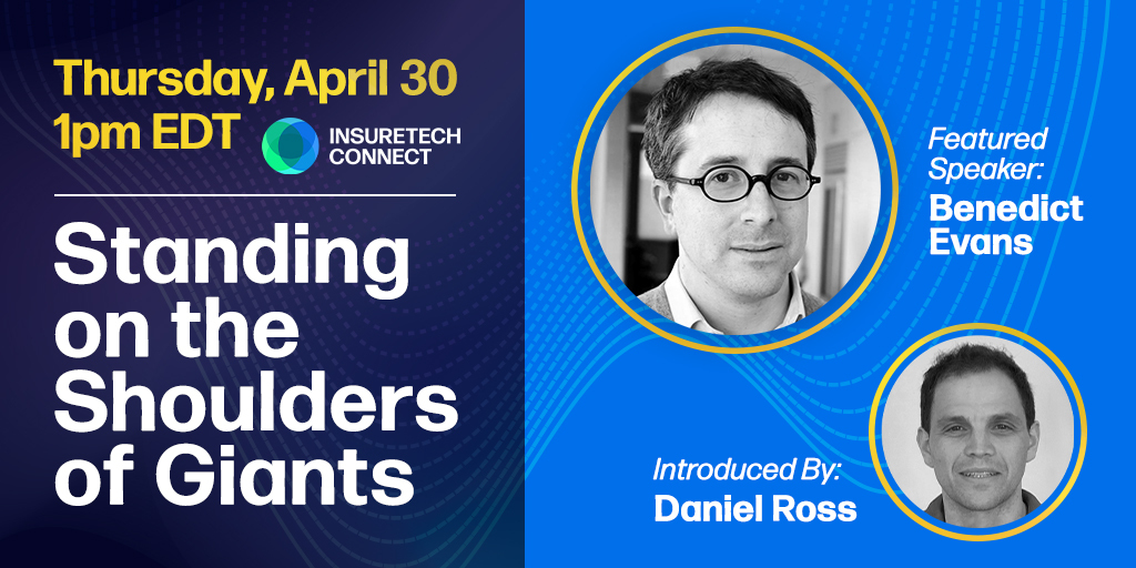 Don't miss the next <a href="/insuretechnow/">InsureTechConnect</a> Virtual Conversation April 30th <a href="/1/">1</a>:00 PM EDT with <a href="/benedictevans/">Benedict Evans</a> talking about how our global connected community needs to sort out the problems that come with being so .... connected. #itc2020 #Insurtech