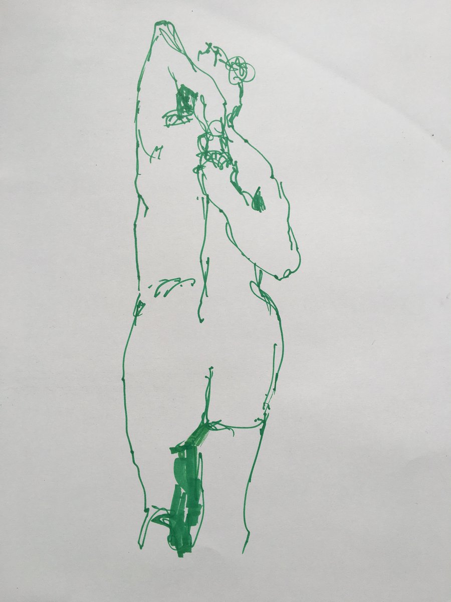 nickc22creative's tweet photo. Another great set of poses for our virtual life drawing class - and pleased to discover (basically it was sat on the shelf in front of me and I thought ‘why not?’) a new medium for some of the quicker poses... #art #nude #lifedrawing #UKLockdown https://t.co/WG0lKWmGVM