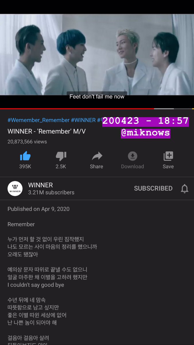 april 23, 2020 - 18:57 #REMEMBERWINNER  #위너_오늘발매_잊지말고_리멤버  #WINNER  #위너  @yginnercircle  @yg_winnercity