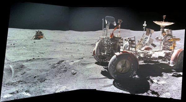 As the U.S. House voted the Space Shuttle's budget, John Young, future STS-1 commander, was here, on the  #Moon, conducting the Apollo 16 third EVA, 48 years ago  #Today