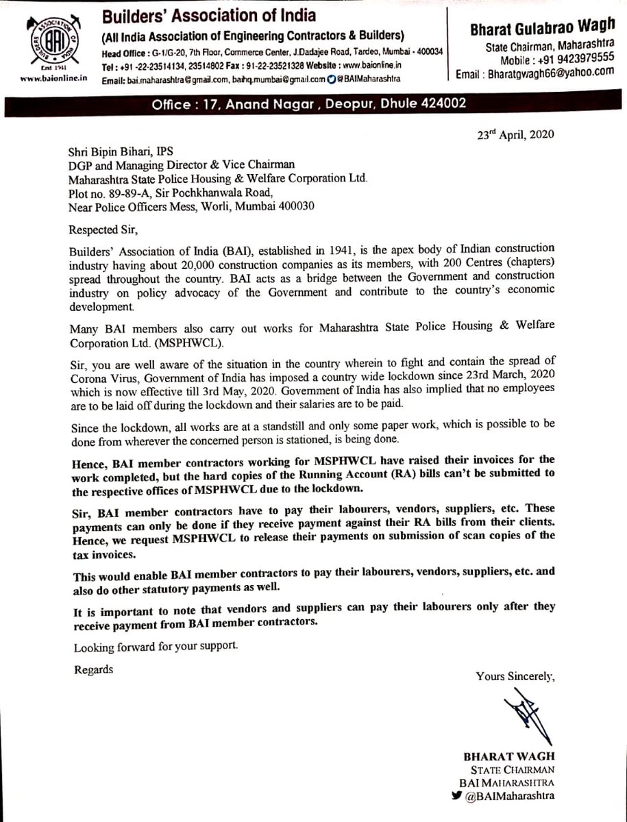 Builders' Association of India, Maharashtra State tweet media