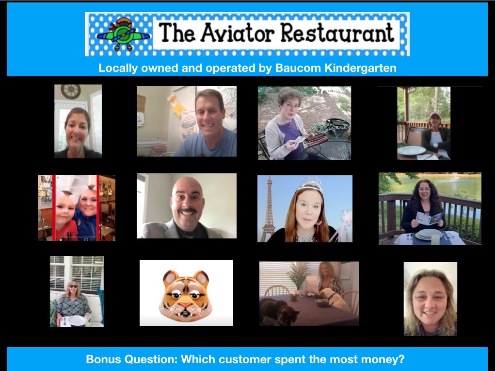 I was honored to be part of Kindergarten Aviator Restaurant Math. The Aviator Restaurant had a few celebrities show up and spend a lot of money <a href="/baucomes/">Baucom Elementary School</a> #MathIsFun #blueskiesahead 

Thank you <a href="/MsRushin/">Katherine Rushin</a> for organizing the Aviator Restaurant.
