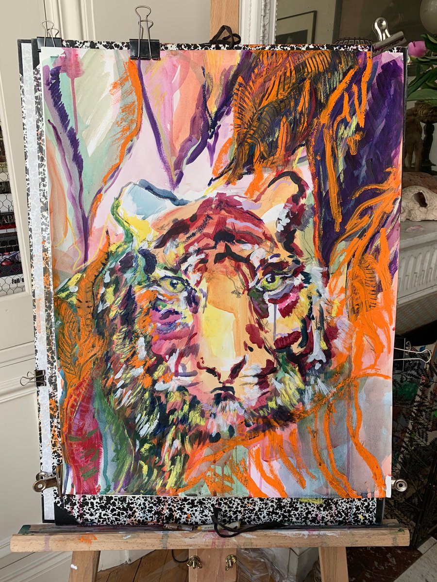 chloevalorso's tweet photo. Dreamtime Tiger for Grayson’s Art Club, let your inner (rainbow) roar out ! @Alan_Measles https://t.co/xuB6fYZec7