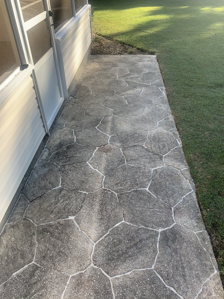fixed our cobblestones connected to our back porch (did this while watching LSU beat alabama i’ll never forget)