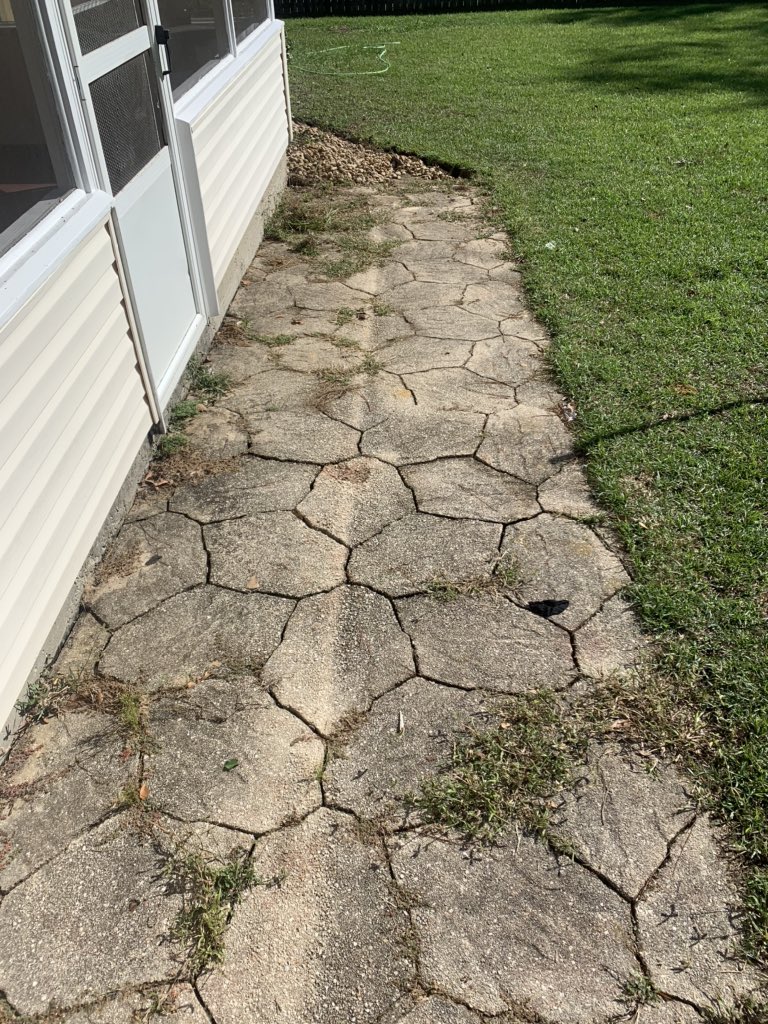 fixed our cobblestones connected to our back porch (did this while watching LSU beat alabama i’ll never forget)