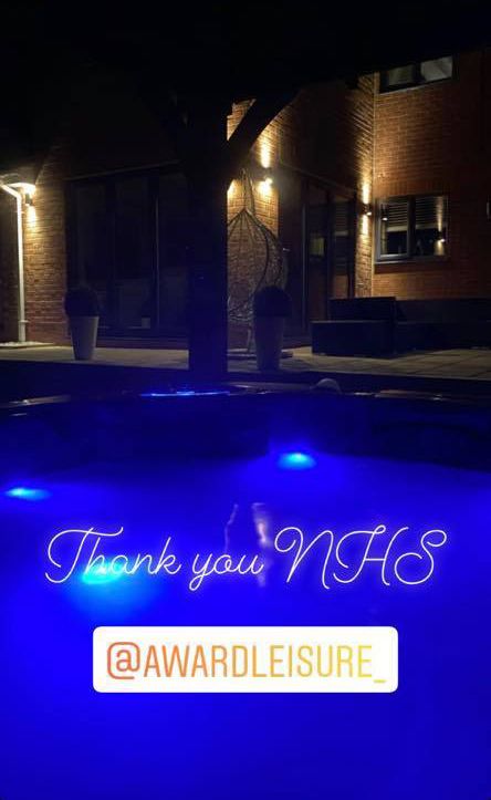 Our customers have been lighting their hot tubs in blue every Thursday to show appreciation for all the amazing people working on the front line to keep this country safe. Join us tonight and #LightItBlue 💙

#MakeItBlue #ClapForOurCarers #StayHomeSavesLives #NHS