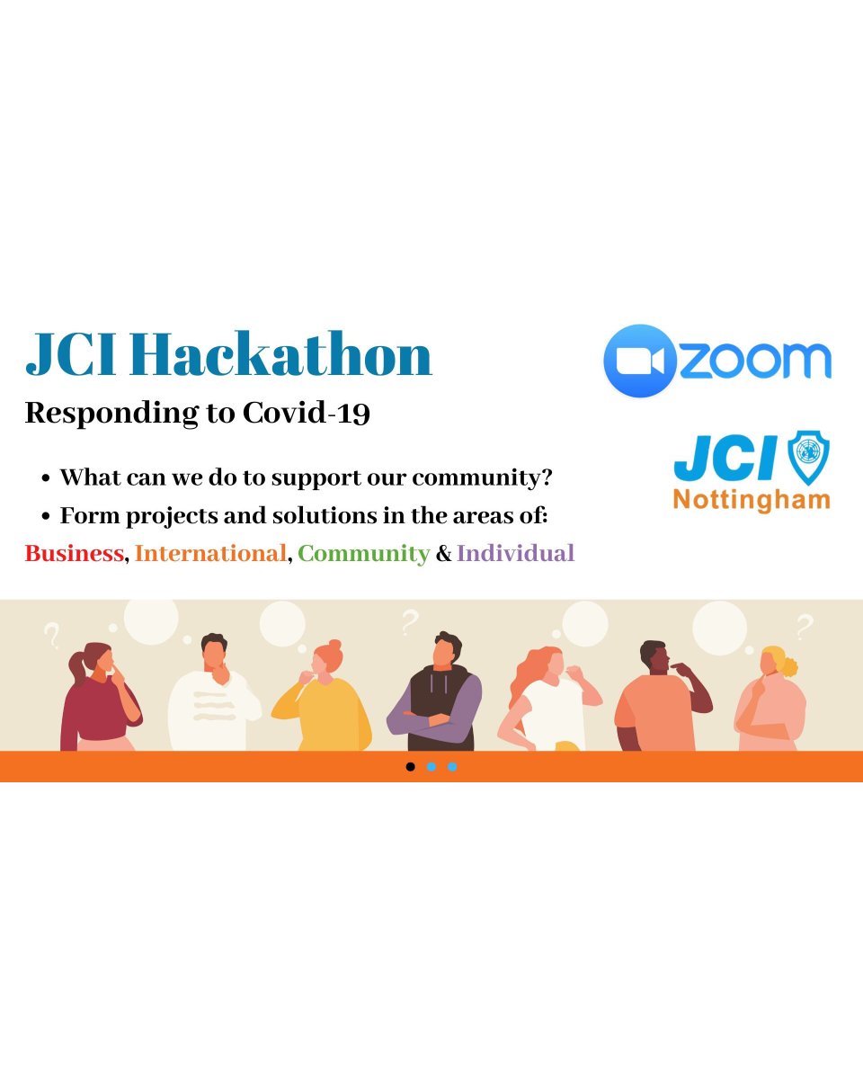 JCINottingham's tweet photo. JCI HACKATHON | Responding to Covid-19⠀⠀⠀⠀⠀⠀⠀⠀⠀
✨What can we do to support our communities? ⠀⠀⠀⠀⠀
✨Form projects and solutions in the areas of: 
#Business, #International, #Community &amp; #Individual #jcihackathon #jciuk
✨Register Now: #jciuk https://t.co/x0Yy9wpLBD