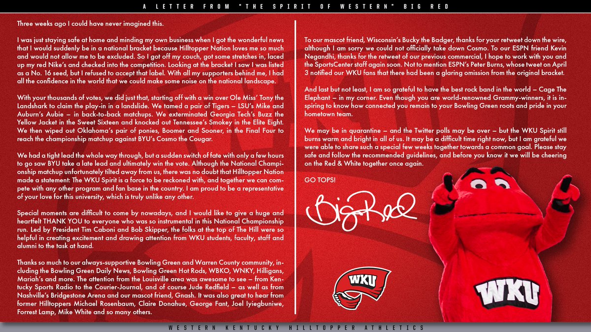 Dear Hilltopper Nation, THANK YOU! ✍️

#GoTops