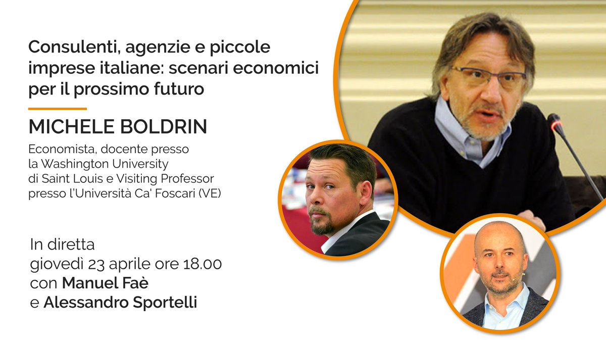 #Covid_19 Lo shock economico nelle micro imprese italiane. Che fare? 
#LIVE oggi alle 18 qui lnkd.in/d79gjjy 
Enjoy!
Con <a href="/micheleboldrin/">Michele Boldrin</a> e <a href="/AleSportelli/">Alessandro Sportelli</a> 
#EmergenzaCOVID19
