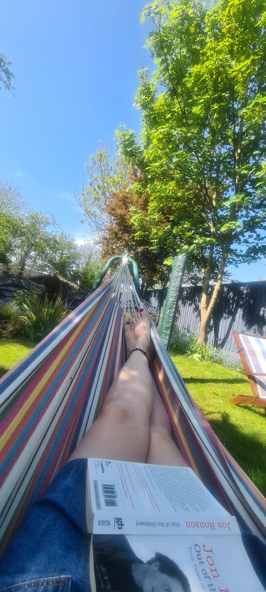 A peaceful afternoon on the fen, catching up on my reading in a hammock .... simple pleasures