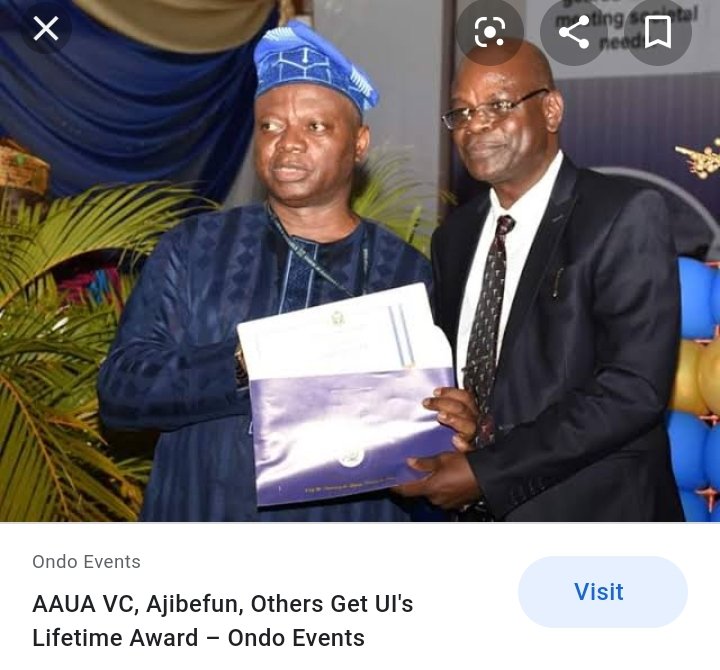 Just like Bihari wore palm to address NigeriansUI VC wore native to give AAUA VC UI's lifetime award.VC of AAUA dressed so serious and corporate like he is going for his undergraduate project defense. #aauavsui