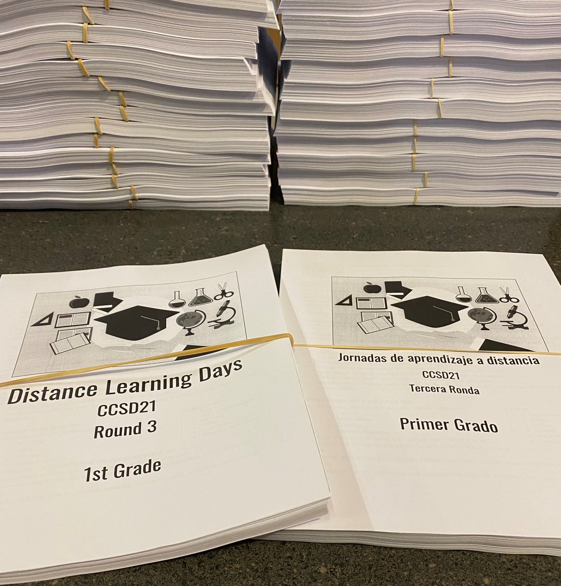 ccsd21's tweet photo. The next pick-up for paper Distance Learning packets is tomorrow at all schools across CCSD21. If you have requested a paper packet, but have not heard from your principal about pick-up time, please e-mail your principal or call the school's main number.  #21Learns https://t.co/qwobYPJtUC