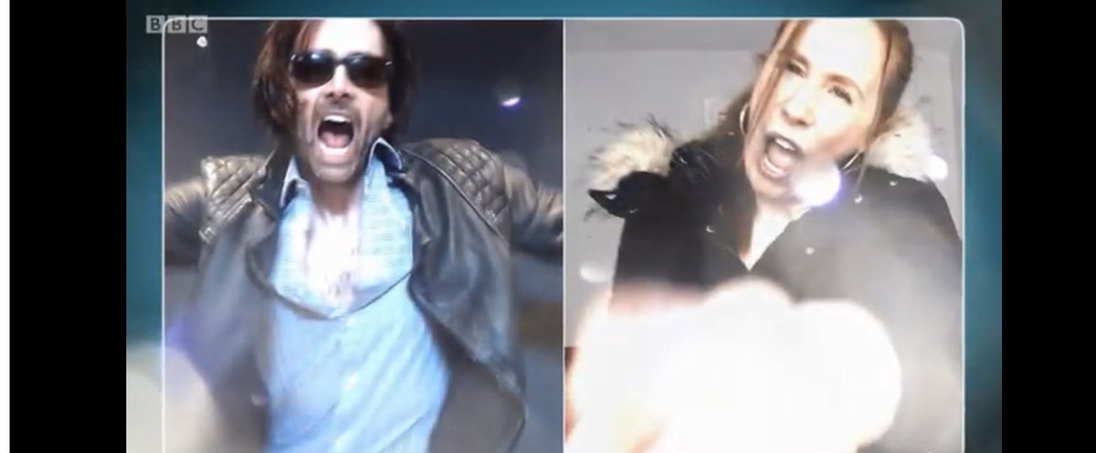twogeekychicks's tweet photo. Best 3 and a half minutes for a long time!!

#DavidTennant and Catherine Tate (virtually) back together again. 

Lauren got TikTok famous but is she bovvered?

For #BigNightIn watch at: https://t.co/aU86ReP1BO https://t.co/VHYZnyhWSN