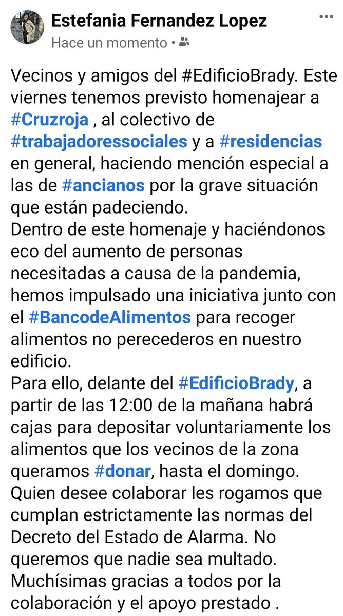 FdezEstefania's tweet photo. El Edificio de los Brady os pide una colaboración especial. #corredoria #masymas #carrefour #mercadona #eroski #lidl #MasterFM #realoviedofem #realoviedo #donaciondealimentos #elcomerciodigital #lanuevaespaña #COVID19 #TPA #ondaceroasturias #cadenacopeasturias @zar841quini https://t.co/4tNNbefxVQ
