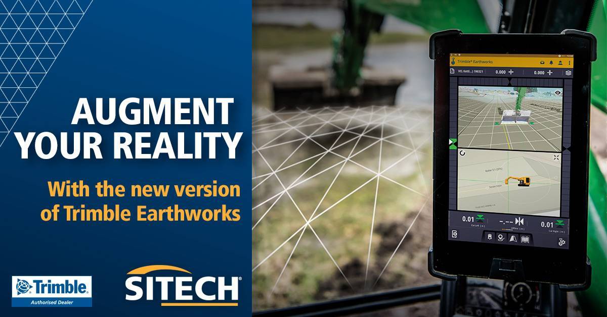 With the Augmented Reality feature available in Trimble Earthworks Grade Control Platform for excavators, operators can view 3D models in a real-world environment at a true-life scale, in the context of existing surroundings.