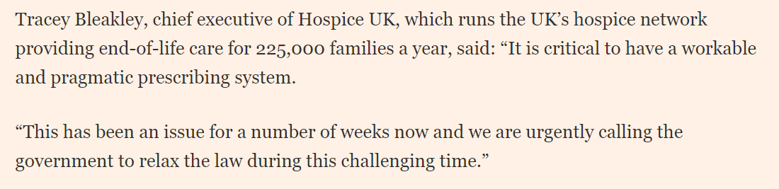 Here's what  @TraceyBleakley boss of  @hospiceuk said. “This has been an issue for a number of weeks now...."A number of weeks. Wow. /11