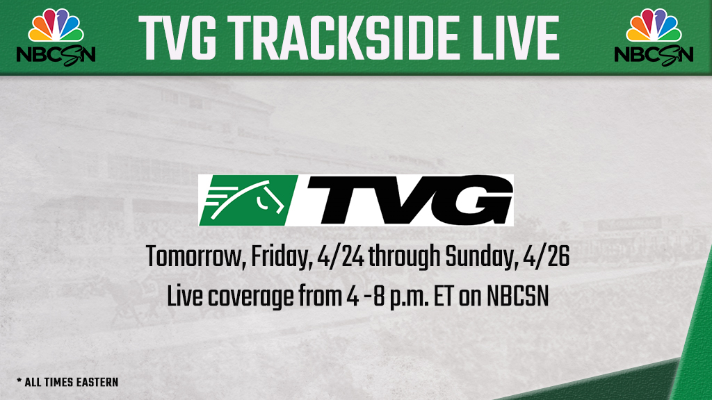 Let's Ride! 🏇

<a href="/NBCSports/">NBC Sports</a> presents 12 hours of live horse racing coverage this weekend with @TVG's Trackside Live, starting tomorrow, Friday, April 24 at 4 p.m. ET on <a href="/NBCSN/">NBCSN</a>.

nbcsportsgrouppressbox.com/2020/04/23/pro…