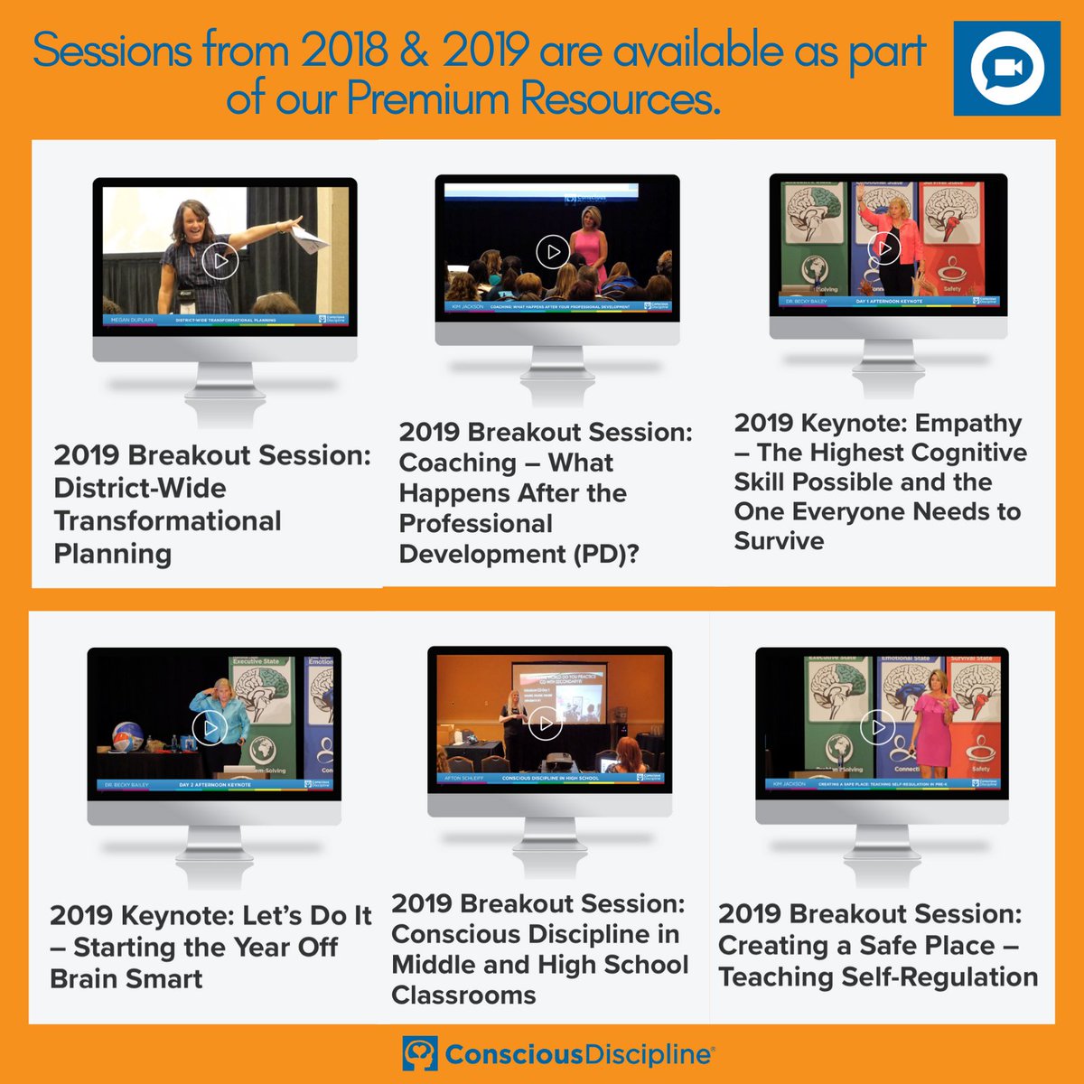 Are you looking for some online PD during your extended time at home? Check out these and many more full sessions from our 2018 &amp; 2019 Elevate SEL Conferences for free as part of our Premium Resources until June 30th. Start watching: bit.ly/2yzT87F #iHeartCD #Elevate2019