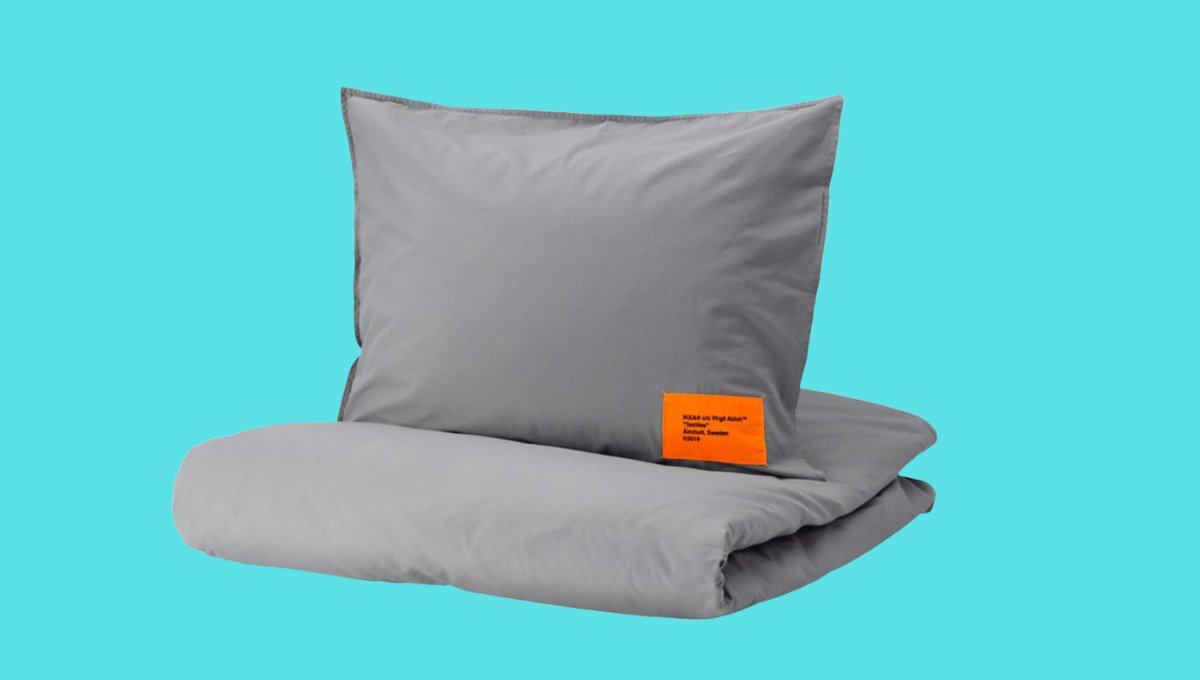 Virgil abloh x ikea markerad bed sheets