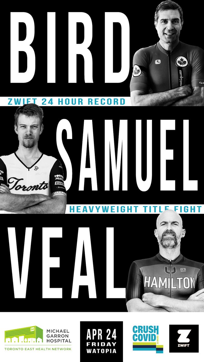 UnitedHamilton's tweet photo. LETS GET READY TO RUMBLE! 

Crush Covid 24hr presented by @Toronto_Hustle in support of @MGHToronto foundation

The heavyweight belt is on the line @GoZwift 24hr record will go down this weekend, the question is who will be left standing when it is all said and done? #crushcovid https://t.co/xXEbAqpoYY