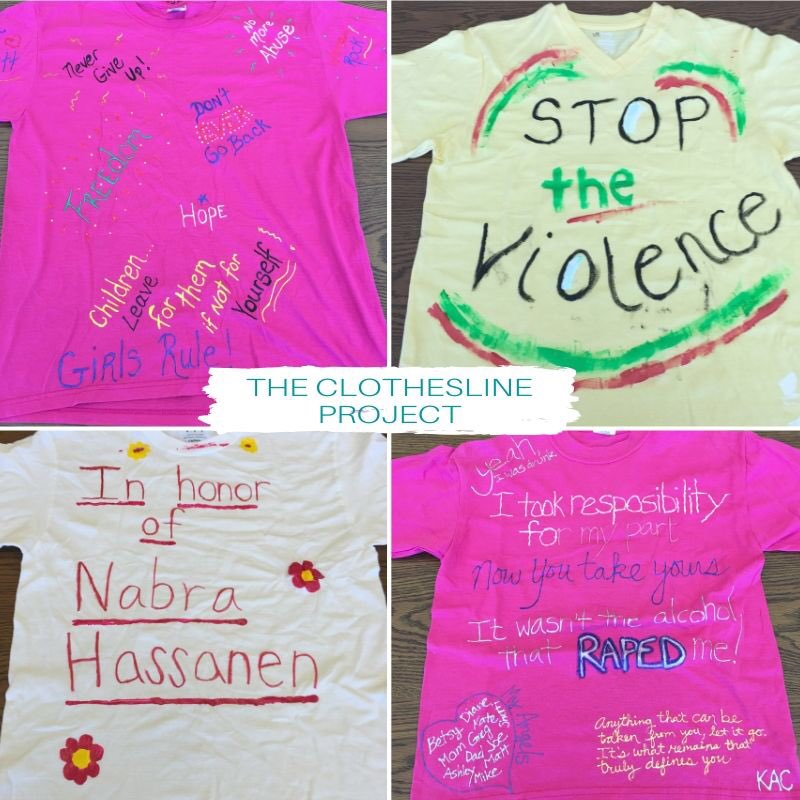 UTCSAW's tweet photo. Last installment of pics for the virtual #clotheslineproject for #SAAM2020 Each t-shirt tells a story of abuse, survival, or hope.  If you need help bc of sexual or physical abuse call our advocate 419.318.9247 #webelievesurvivors https://t.co/usop5ggQRS