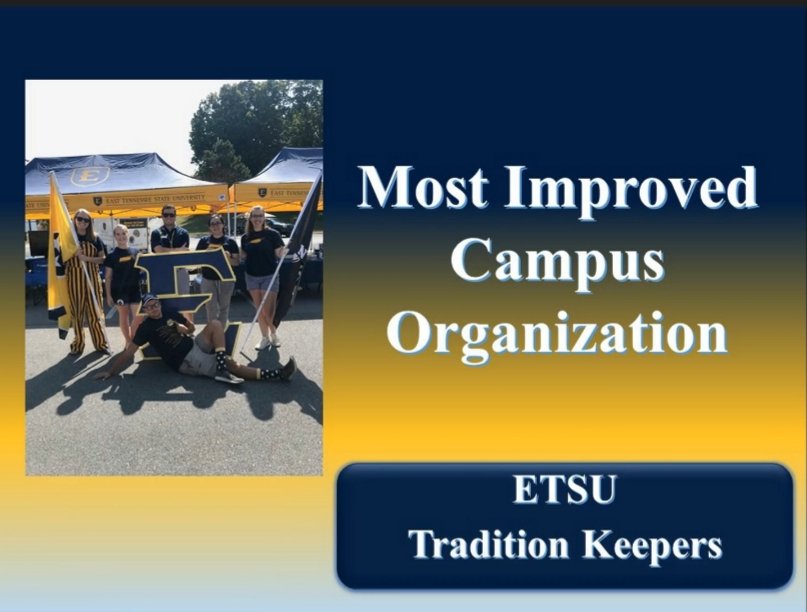 We are honored to accept another Summit Award for "Most Improved Campus Organization." We exist to promote #ETSUPRIDE365 and will continue to do so through 2020!! Thank you!! 💙💛 #ETSU #etsusummitawards #etsutk
