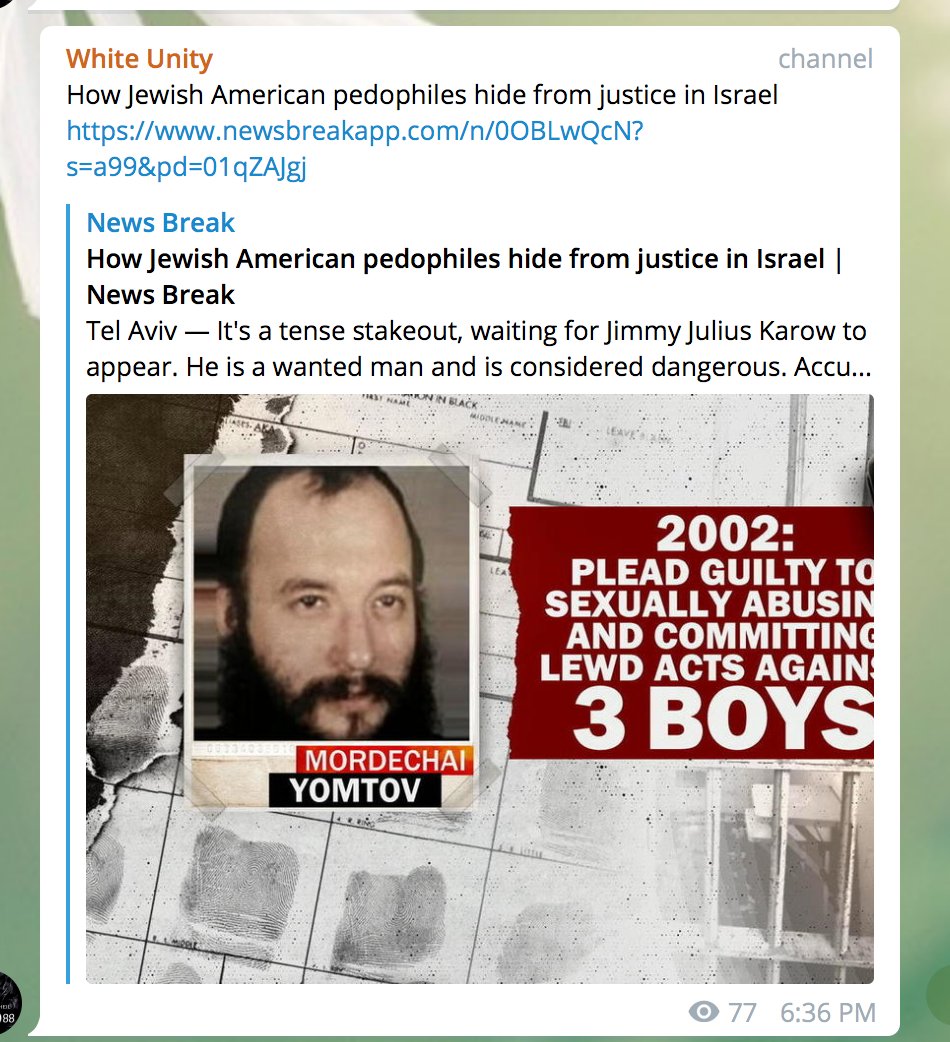 And you can be like, "no here's that article about Israel sheltering Jewish pedophiles, he's right."But Belden isn't critiquing a shitty, fucked up policy.He's arguing that Israel is *intrinsically* pedophilic.Just like the Nazis did when that article first came out.