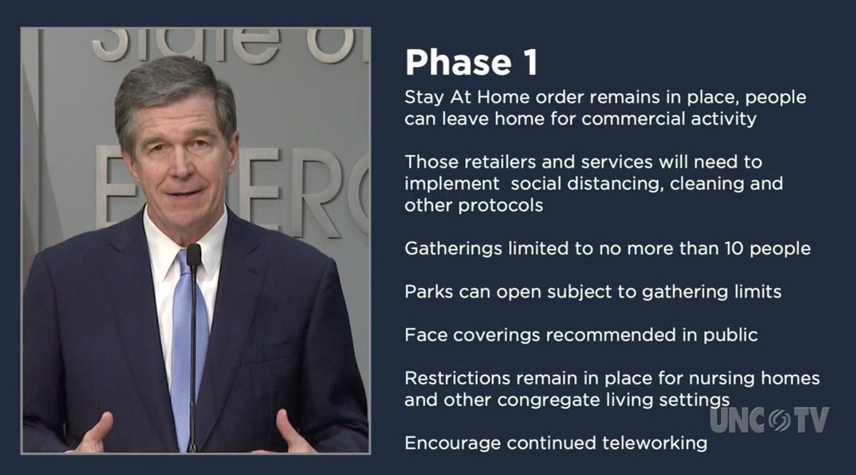 Cohen turns back to Gov. Cooper for what a phased reopening will look like. Three phase plan for stimulating the economy while staying safe. Phase 1: #ncpol  #COVID19NC  #coronavirusNC