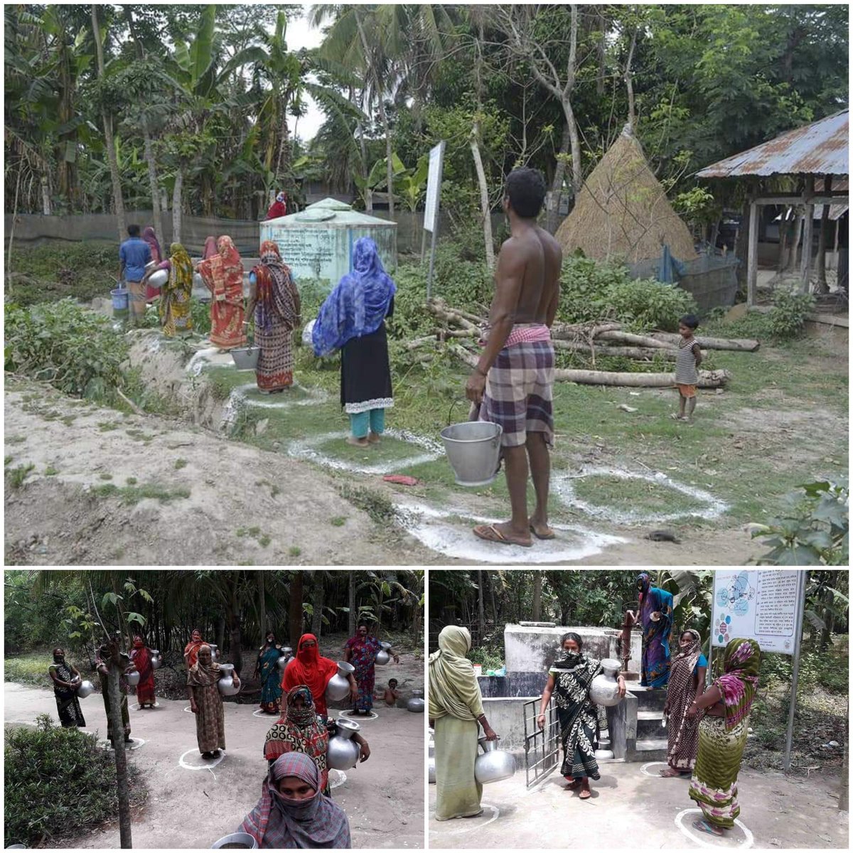 So happy to see how Bangladeshi partner CSO "Development Organisation of the Rural Poor"  #DORP is helping the communities observe #safedistancing when fetching water👌#COVID-19