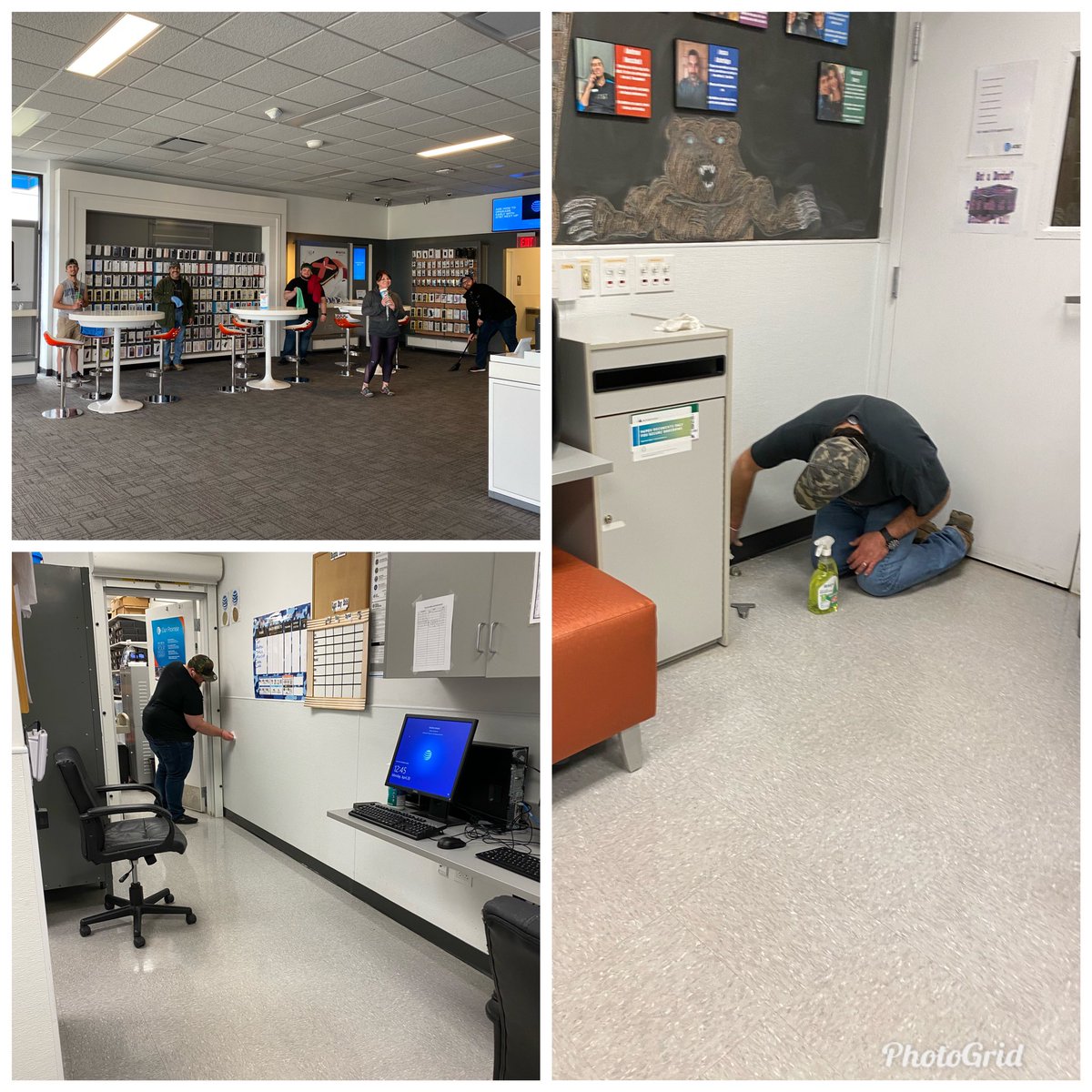 yesjarrett2006's tweet photo. Love this team for coming together to do some spring cleaning before our store opens up!  #osagebeast #lifeatatt #Kamo @alysonwoodard  @lt219r  @CurtisDakotah @woolverton_b https://t.co/KaLzBkglnZ