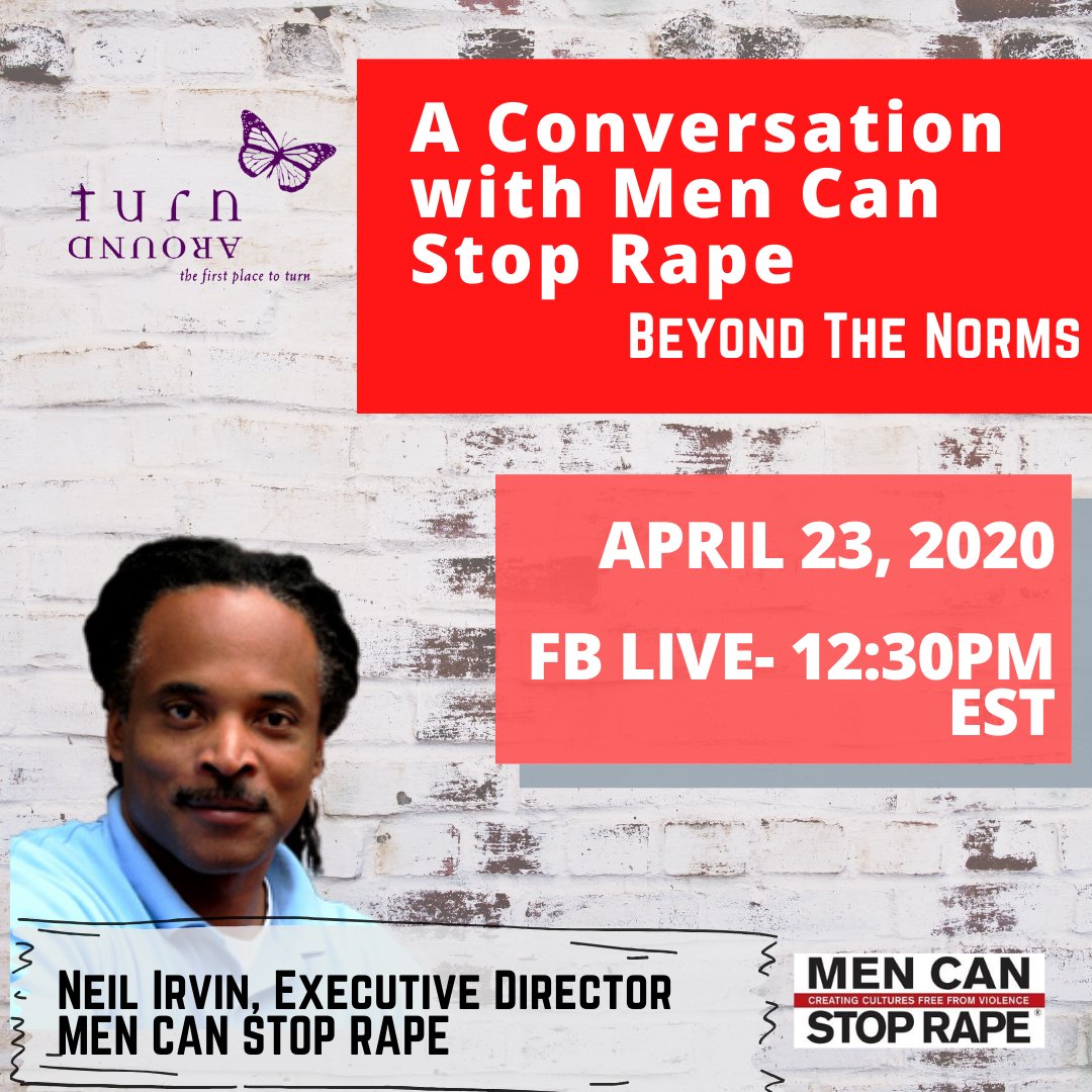 Take a lunch break with us and tune into our FaceBook Live with Men Can Stop Rape's executive director, Neil Irvin. At 12:30 today!!

#mencanstoprape #turnaround #empoweringmen #beyondthenorms #SAAM