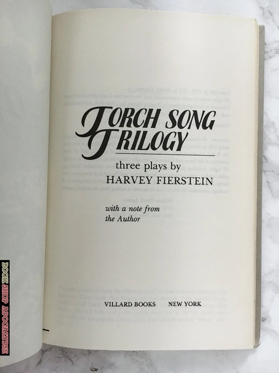TORCH SONG TRILOGY (1978) by Harvey Fierstein are three plays that follow a NYC drag queen through different stages of life.