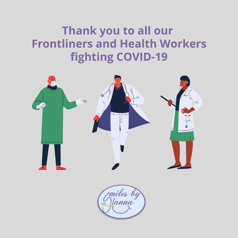 Dentist_Gilbert's tweet photo. Thank you to all our health workers on the frontlines, including our very own #SmilesByHanna Dental team for staying at work during this health crisis. https://t.co/cDj5cdiMVL
