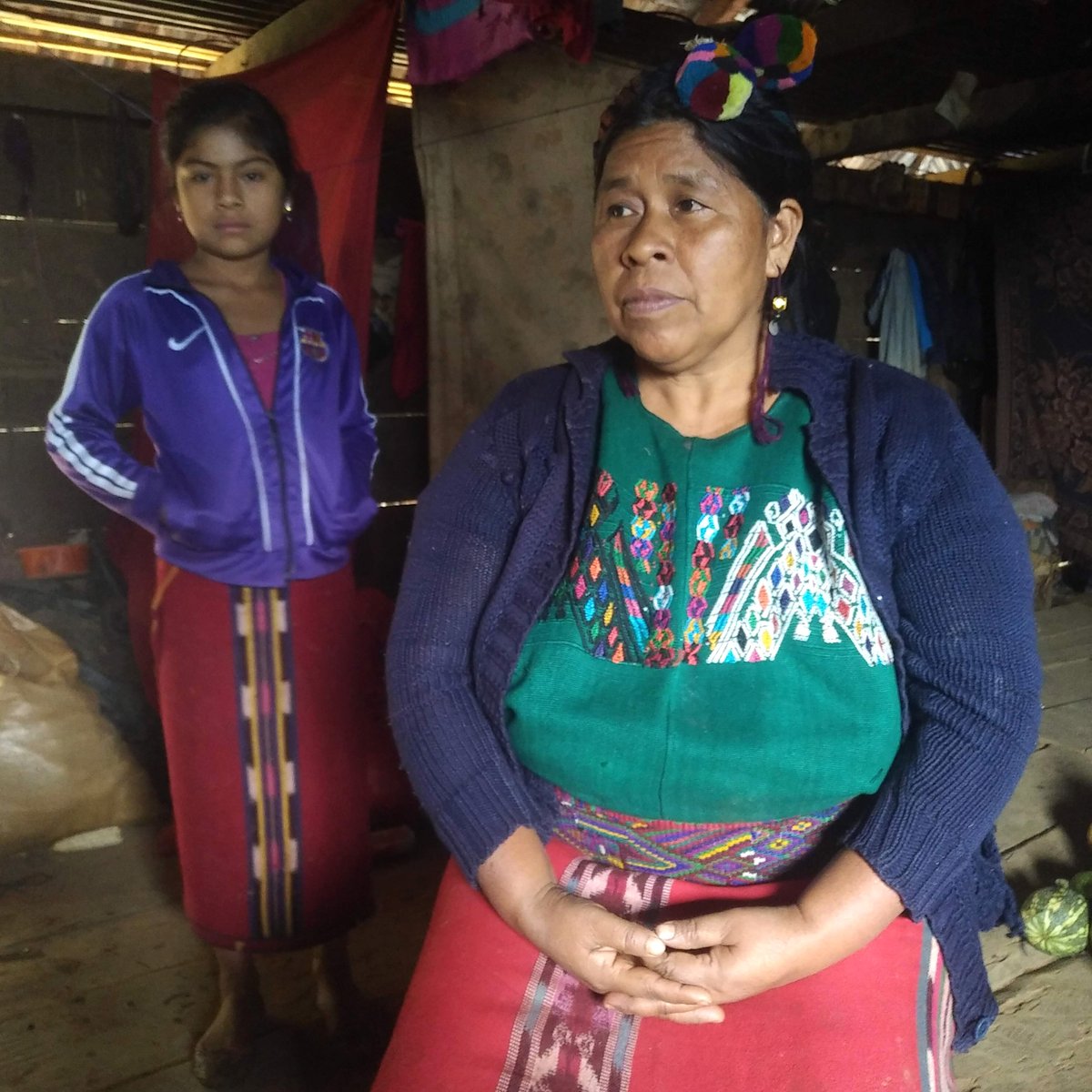 Josefina, an Ixil Maya. After the US-backed military marked her entire people as "communist," they came and annihilated her village. She is one of the brave survivors that rebuilt it. Now, for money, they have to send their children to work in the United States.