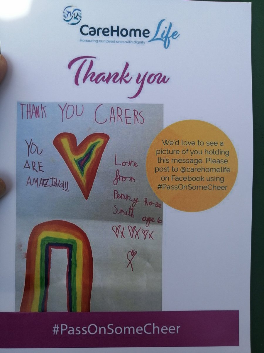 DavidPicky79's tweet photo. Work is hard at the moment but been sent this to all our team from a little girl called Penny Rose Smith age 6 its a little food hammper it has made us feel so good you really are a little star thank you so much @CareHomeLife1 #passonsomecheer https://t.co/TwFBu9V9Rx