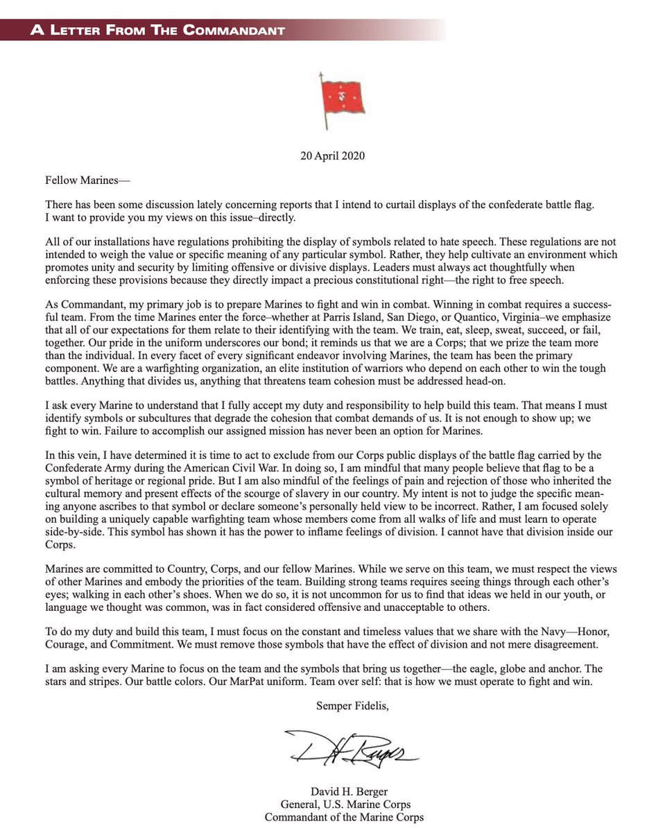 CMC_MarineCorps's tweet image. Read here for my views on displays of the confederate battle flag.
mca-marines.org/wp-content/upl…