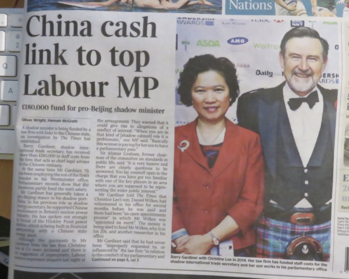 This attitude is exemplified by this summary of a radio interview given by former Labour Shadow Intl Trade Sec. Barry Gardiner (though in his case it might also have something to do with the fact ‘Beijing Barry’ has taken the princely sum of £500,000 from CCP-linked donors). 6/20