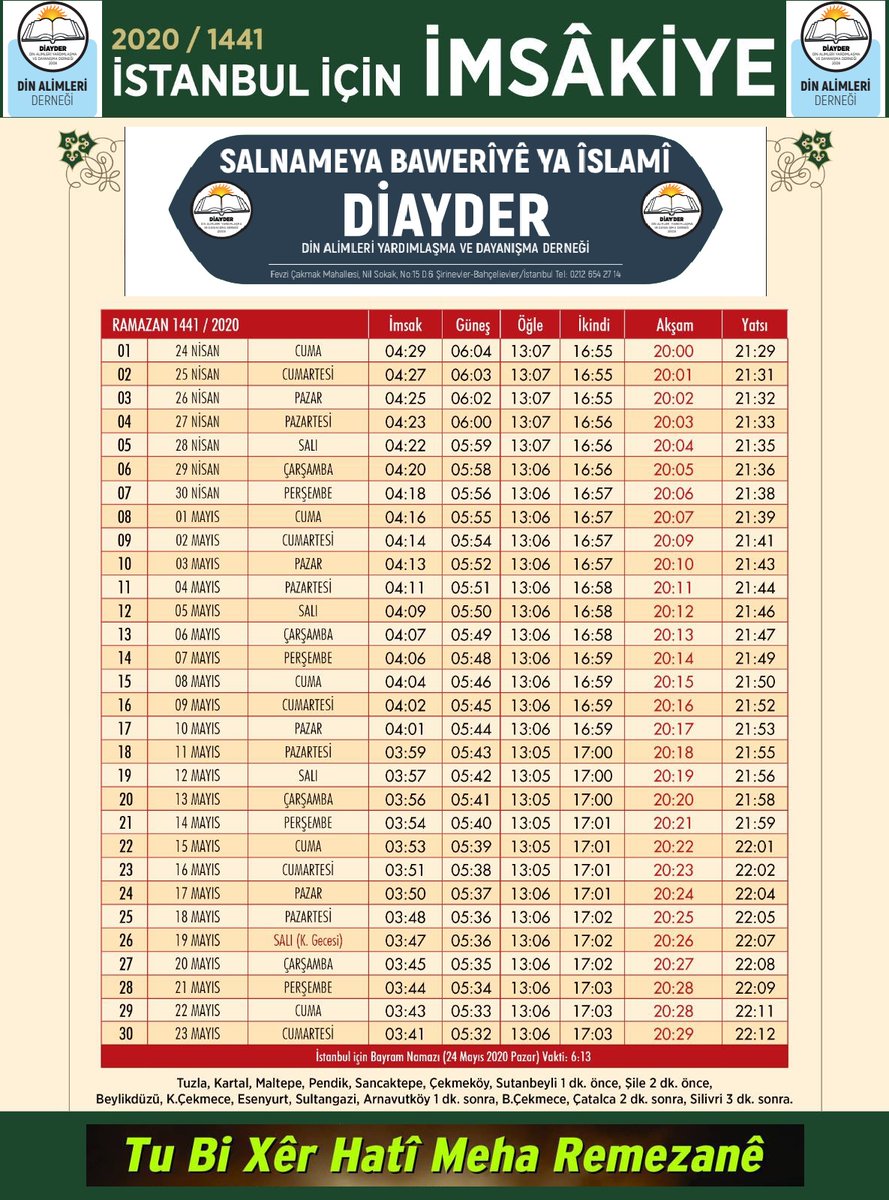 Hatina manga Remezanêya şerîf li hemî bawermenda pîroz û mubarek be. Bibe sedema aramyê û aşîtî û wekhevÎ û biratyê. Ev karesata bi ser insanyetê de hatîye xweda ê mîhrîban ji ser insanyetê rabike û sihet û selametyê bi nesîbê me hemyan bike.