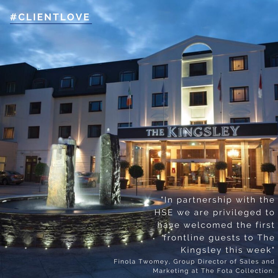 HopkinsComms's tweet photo. Last week our client @kingsleyhotel announced their partnership with the HSE and welcomed the first frontline guests to their hotel. This line got us in the feels: "We are honoured to be their home away from home while they continue their efforts to keep us all safe and well." https://t.co/jscQ1b30Rs