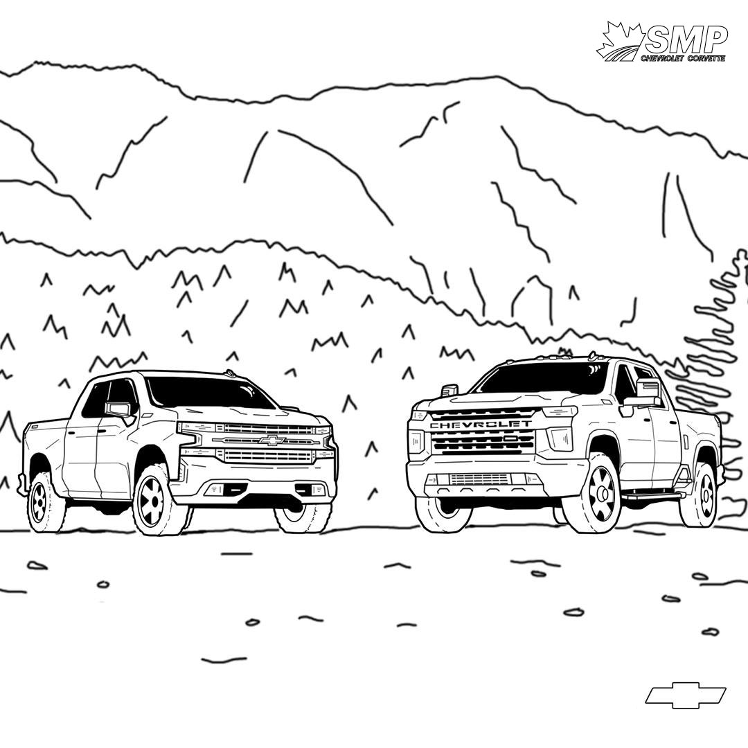 Раскраска Chevrolet Silverado 1500.