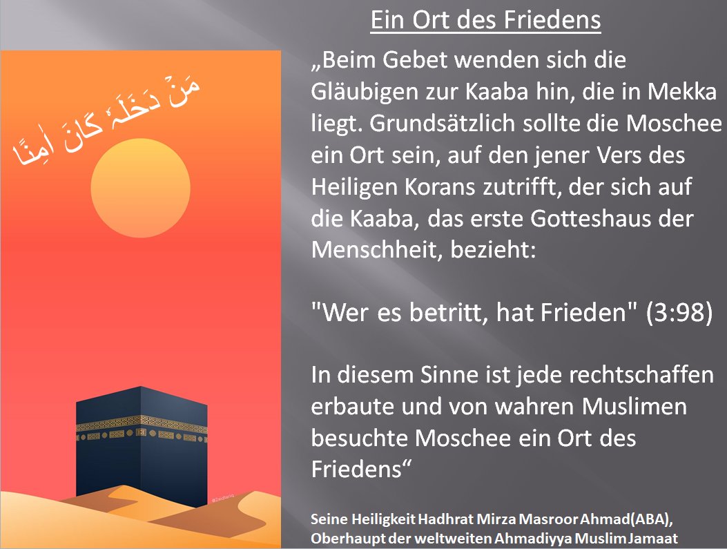 AhmadiyyaFRB's tweet photo. "Wer es betritt, hat Frieden" (Der heilige Koran 3:98)
In diesem Sinne bemühen wir uns dafür auch ein Ort des Friedens in #Freiburg zu bauen. 🕌
#Ahmadiyya #Muslime #Ramadhan #Moscheebau https://t.co/R2oS0KHjPj
