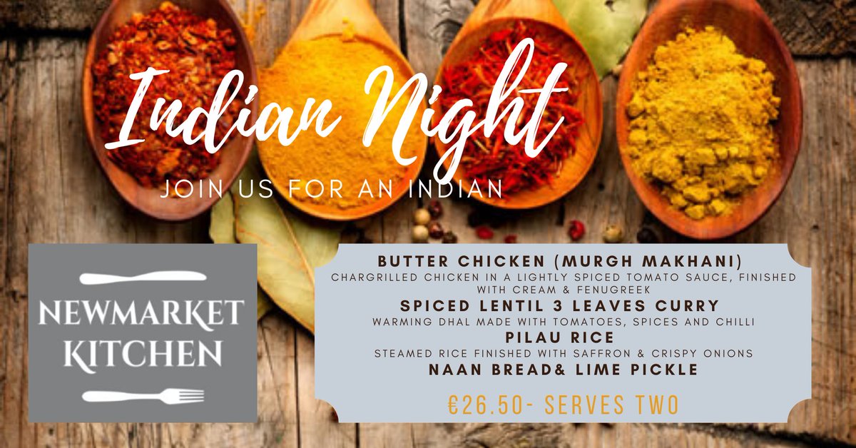 Let's do something special with our loved ones. Let's beat the 'lockdown blues' with the gift of food.

Newmarket Kitchen have tasked our skilled chefs to craft a 'better-than-restaurant' Indian meal pack this weekend. 

So, place your order,  download Zoom &amp; connect w/ your fam