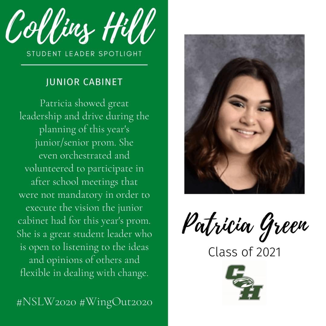 collinshill's tweet photo. For Day 4 of #NSLW2020, we are highlighting student leaders from SGA, Junior Cabinet, and the Best Buddies Club.  Congratulations and thank you for the positive impact you have on Collins Hill's culture and community.  We are proud of you, Eagles!  #WingOut2020 https://t.co/ZfK29dC05F