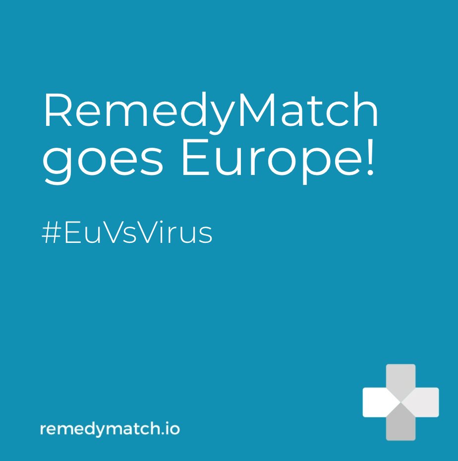 #RemedyMatch goes #EuVsVirus and we are looking for supporters in different departments. Go check it out linkedin.com/feed/update/ur… 
#HacktheCrisis #EUSolidarity #StrongerTogether #TogetherWeCan