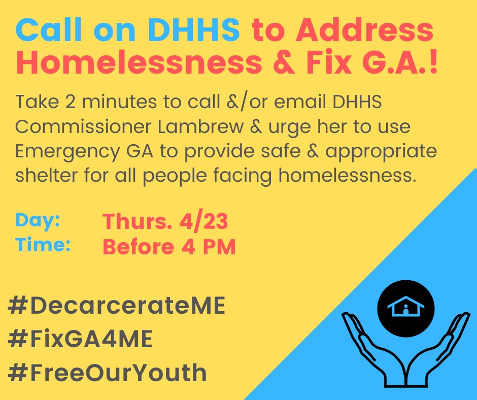 FPAMaine's tweet photo. EVERYONE needs safe & stable housing to stop the spread. We urge @MaineDHHS to address homelessness during Covid-19 by improving how Emergency General Assistance is administered. Make calls & send emails today! #DecarcerateME #FixGA4ME https://t.co/OaycYu86cB