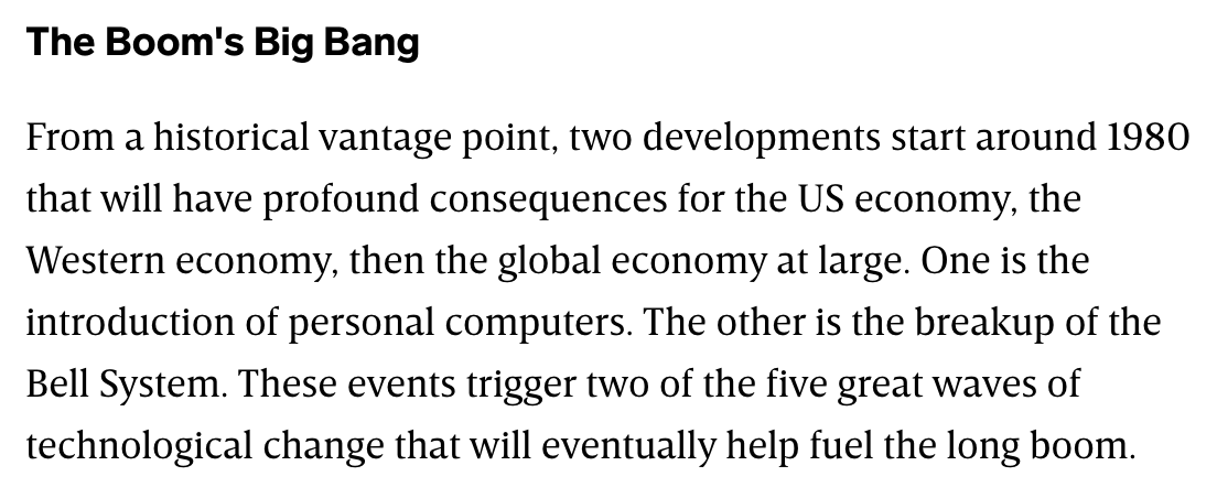 More from "The Long Boom: A History of the Future, 1980–2020" by  @peteleyden and  @peterschwartz2 from  @wired's July 1997 issue