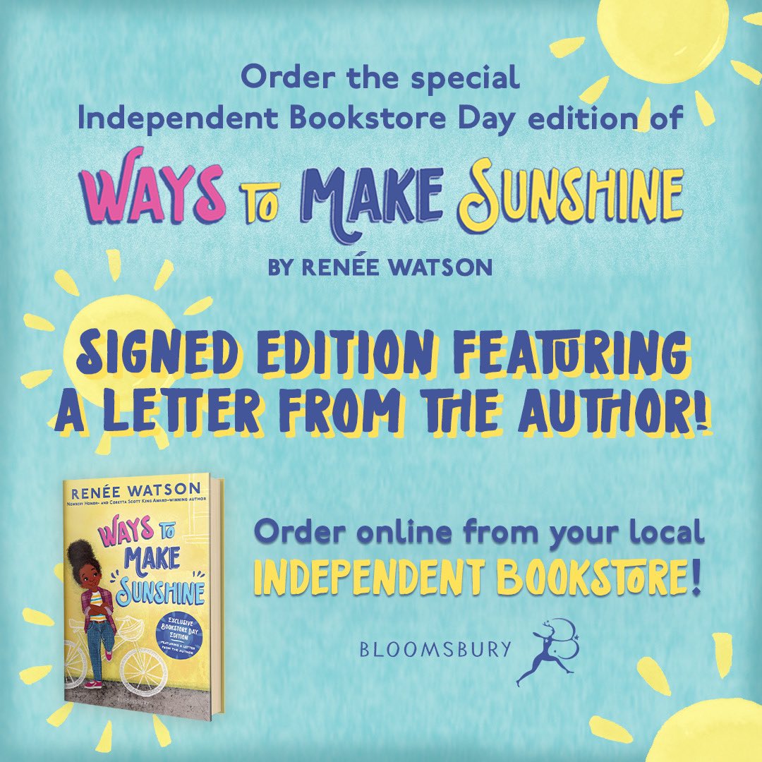 reneewauthor's tweet photo. Want a signed copy of #WaysToMakeSunshine? The exclusive #BookstoreDay edition is now available. 
--
Celebrate with me on Facebook Live this Saturday, April 25th at 4pm EST Hosted by @BlueWillowBooks #VirtualBookstoreParty #MakeSunshine 
https://t.co/2rzYaz46aX https://t.co/TkAItqEjJ1