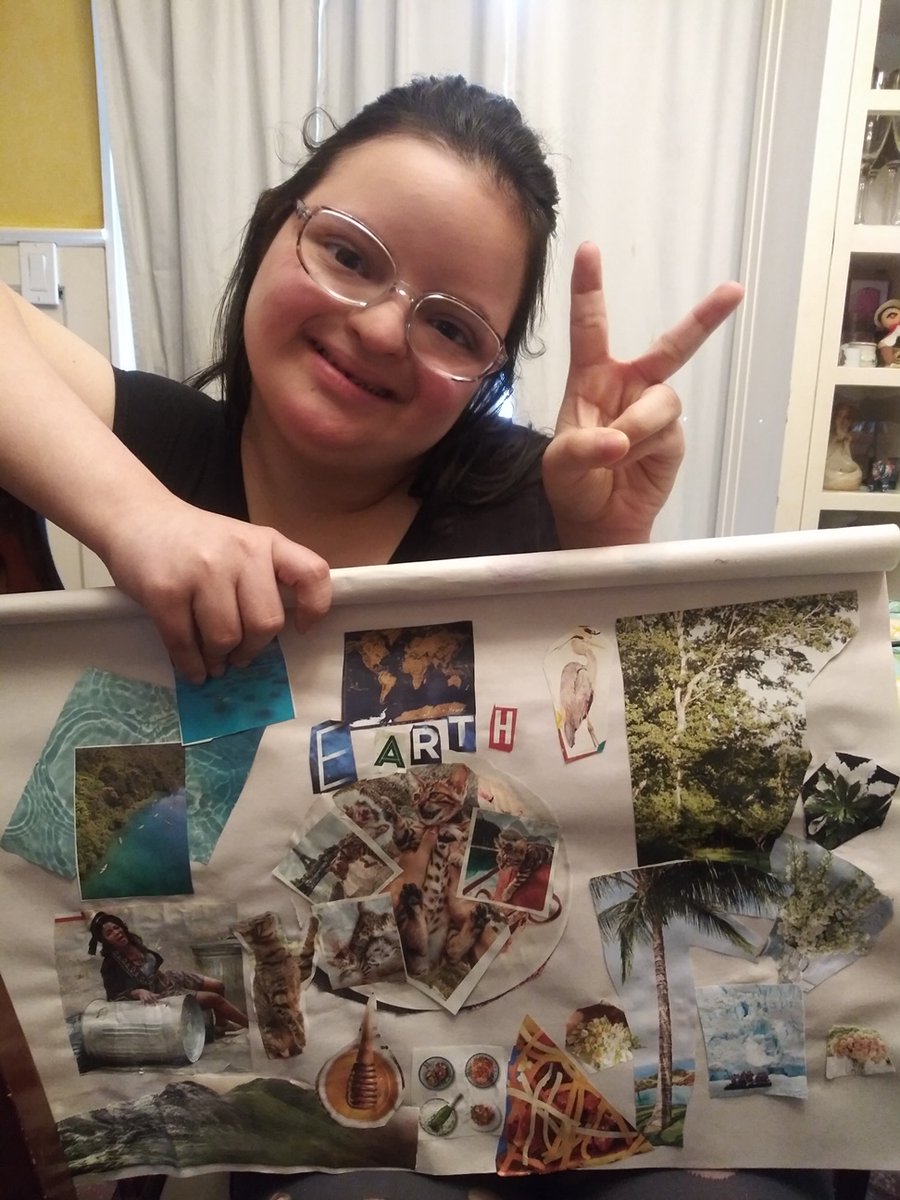 cpensajohnson's tweet photo. In honor of Earth Day 2020, Angelica, from the HBHS Life Skills Academy created a gorgeous collage! #WeAreHB #HBStrong https://t.co/jv4t7sGuOd