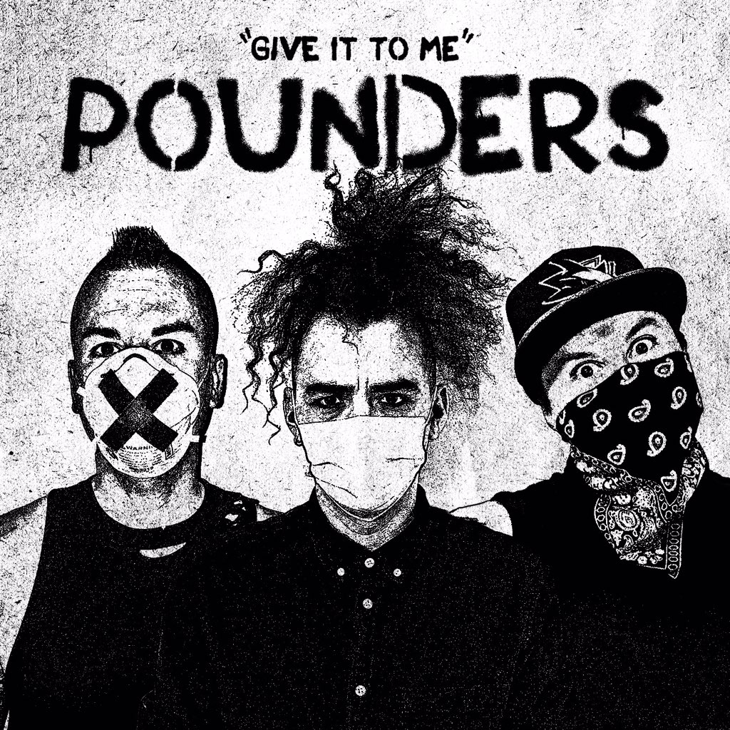 PNDRS's tweet photo. NEWS: POUNDERS brand new single &amp; music video “Give it to Me” comes out on May 1st wherever digital music is played! #POUNDERS #COVID19 #ShelterInPlace #NewMusic @kroq @sthbaylivemusic @AaronAxelsen @1077TheBone @SofarSoundsSF @SoFAdistrict https://t.co/6qKfdvYGBA